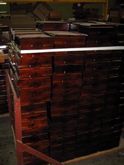 A palate of Opus boxes