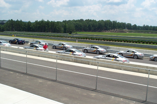 pack of Porsches